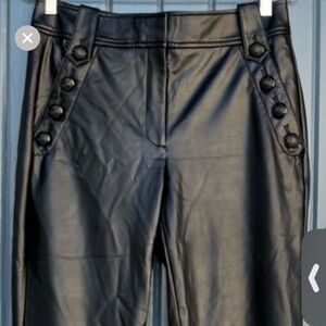 White House Black Market Black Faux Leather Pants NEW